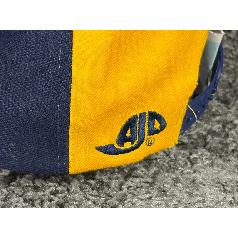 Vintage 90s Indiana Pacers Youth Snapback Hat AJD NBA Big Spellout Navy Yellow